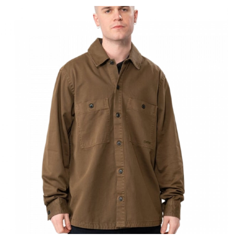 Locky 1 Mens Oversized-Fit Cotton Twill Overshirt